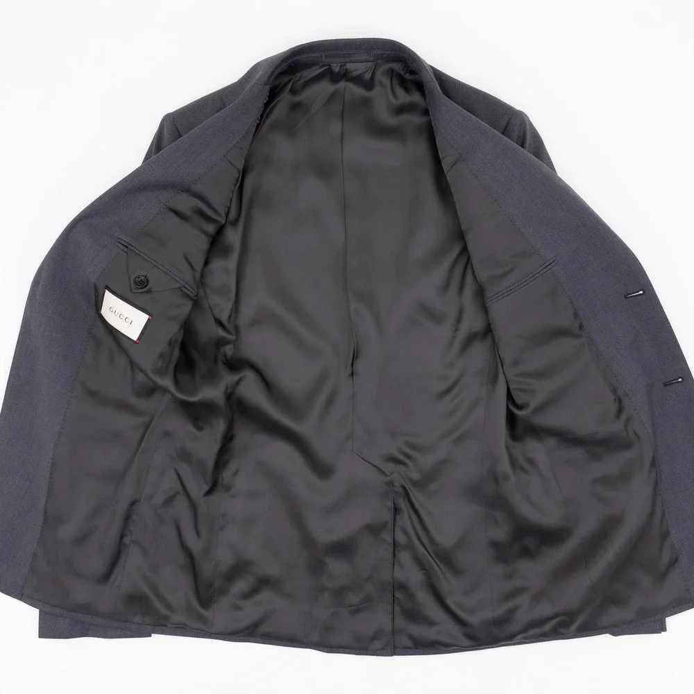 NWOT GUCCI Slim Fit Wool Suit Men's 46 Gray - Picture 2 of 15